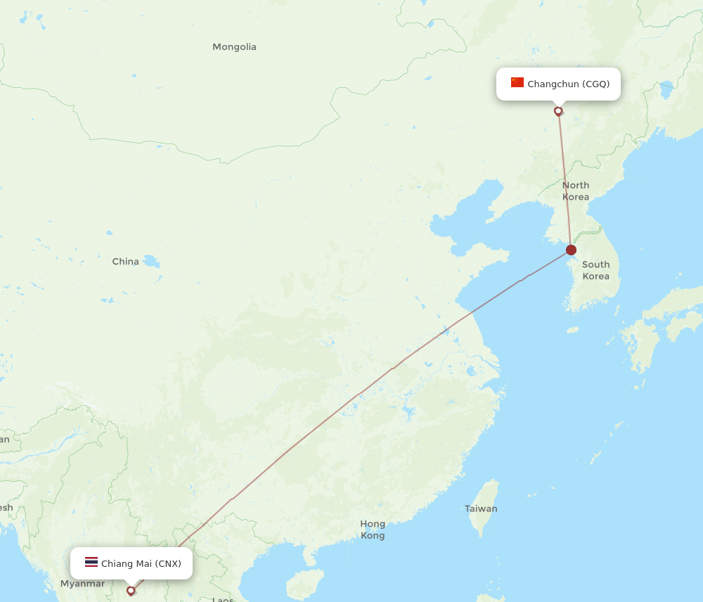 CGQ-CNX flight routes