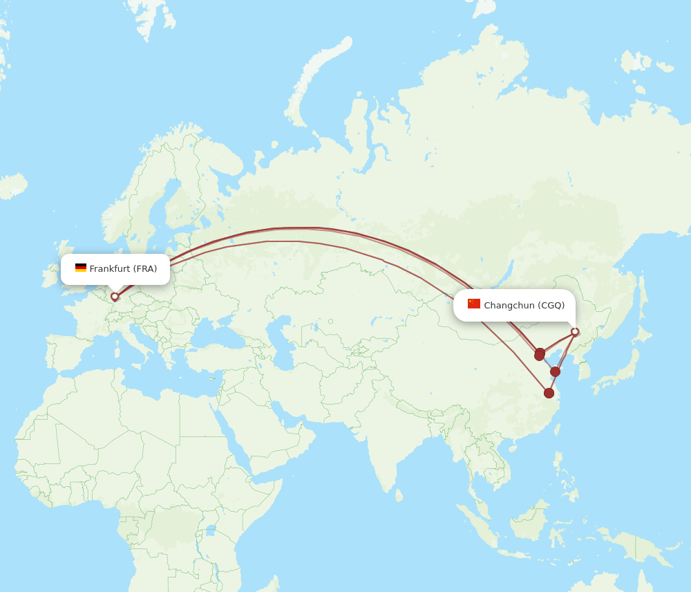 CGQ-FRA flight routes