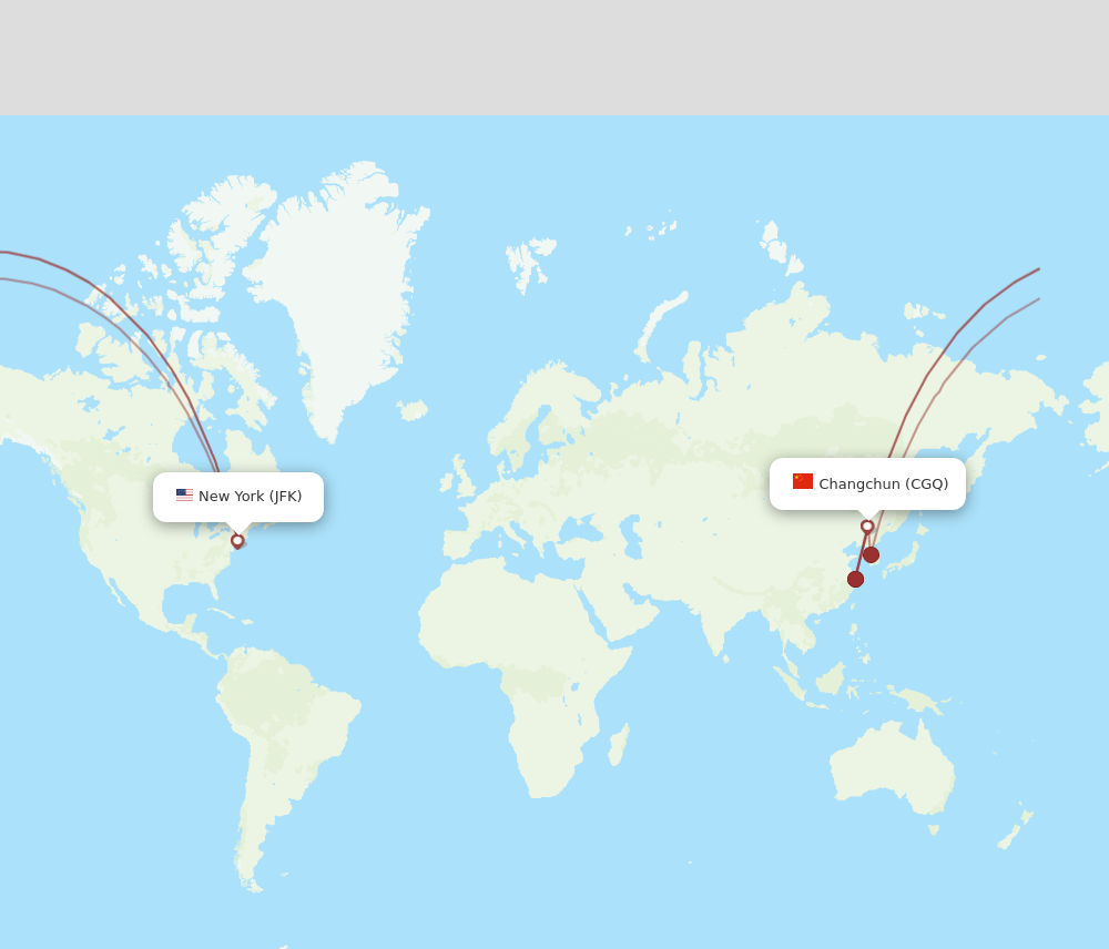 CGQ-JFK flight routes