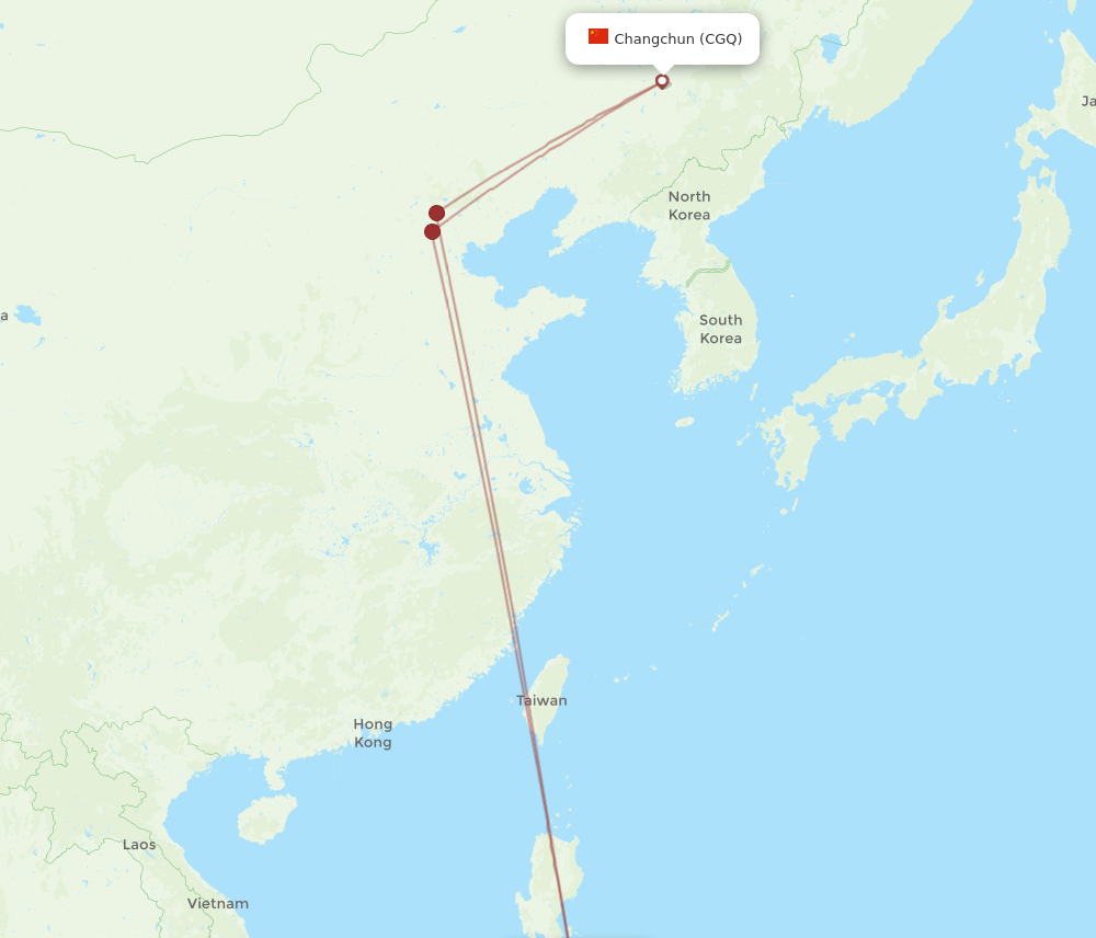 CGQ-KLO flight routes