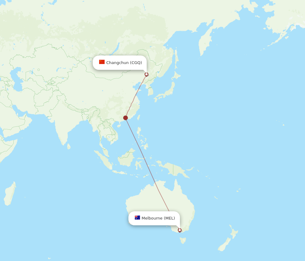 CGQ-MEL flight routes