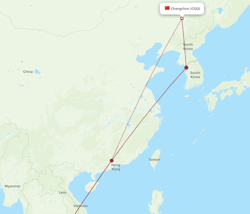 CGQ-PNH flight routes
