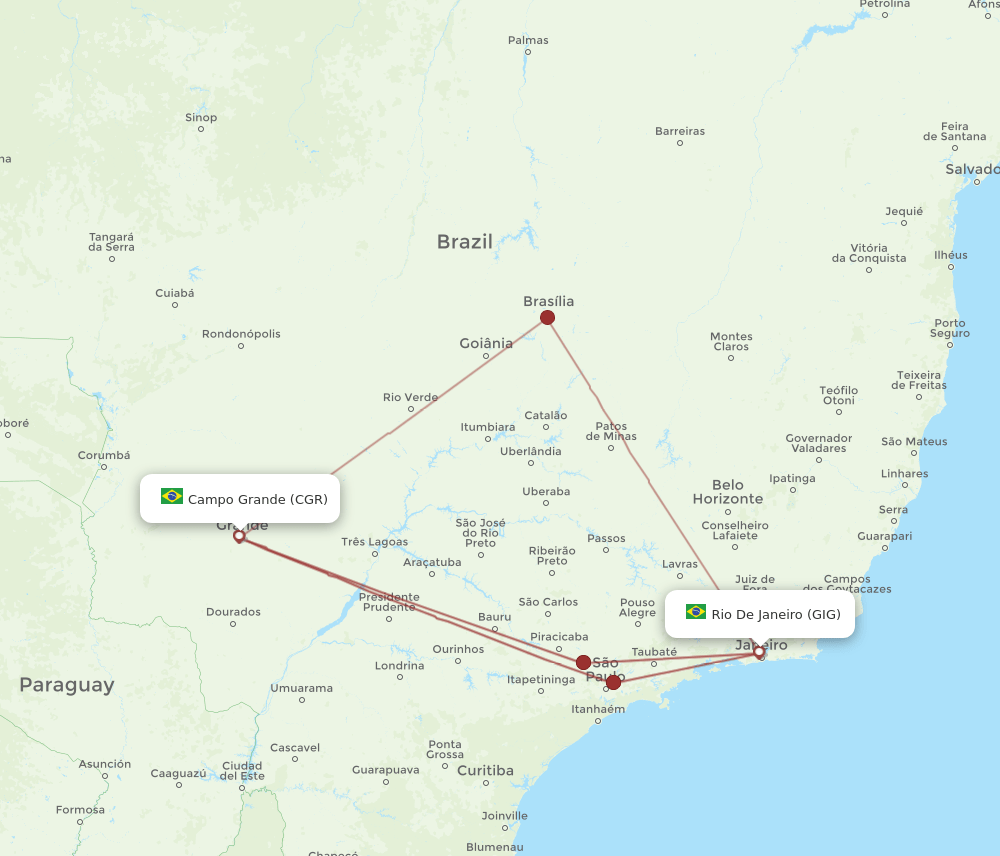 CGR-GIG flight routes