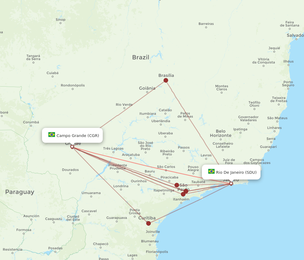 CGR-SDU flight routes