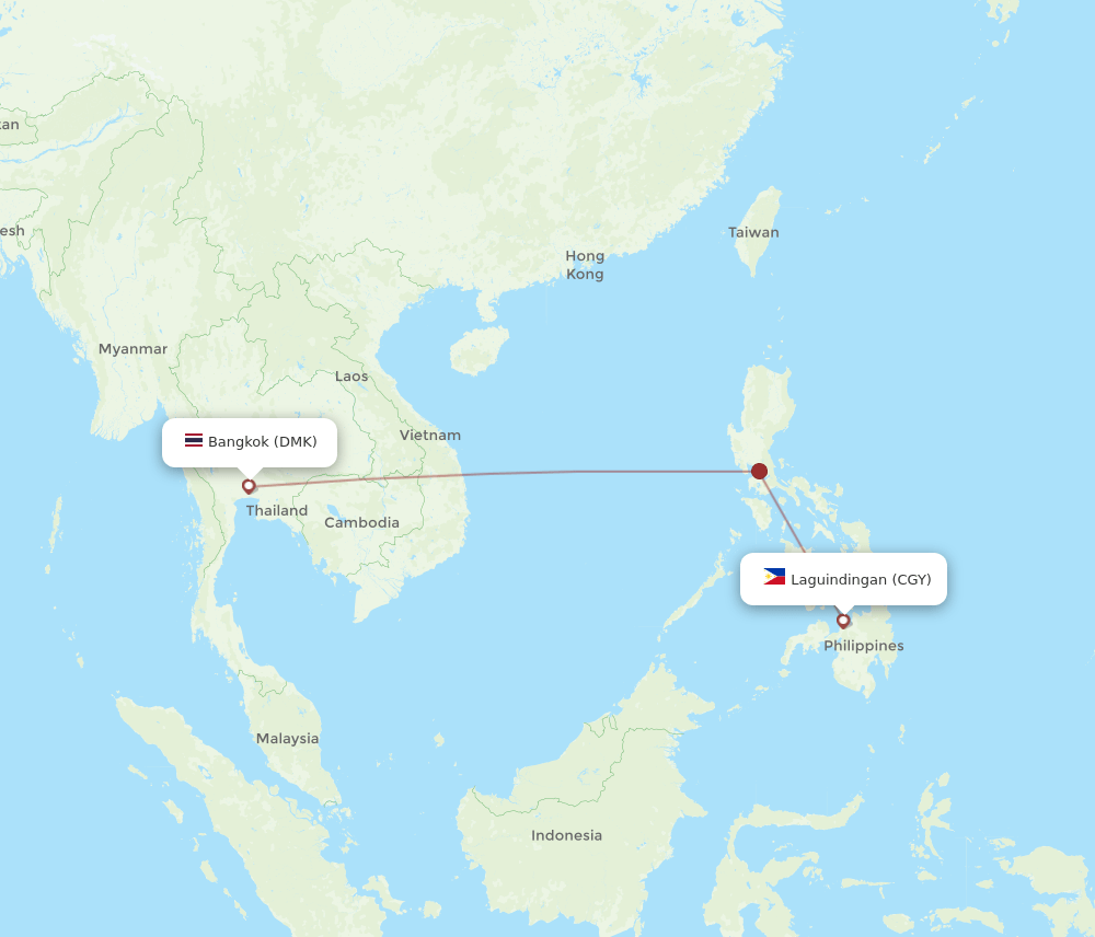CGY-DMK flight routes