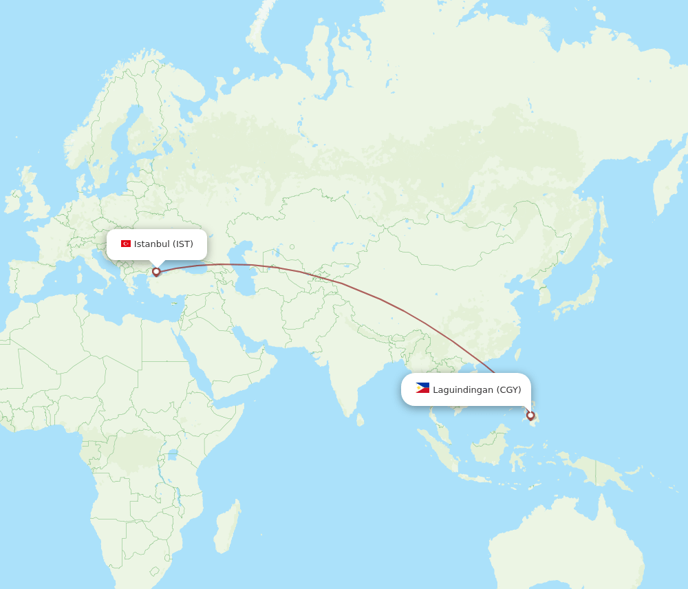 CGY-IST flight routes