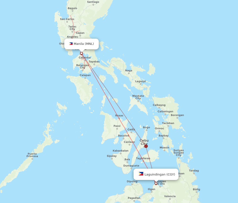 CGY-MNL flight routes