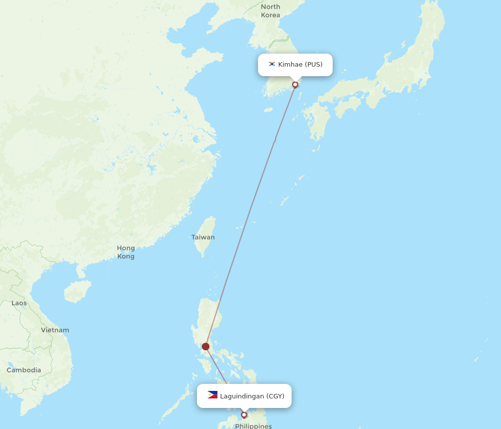 CGY-PUS flight routes