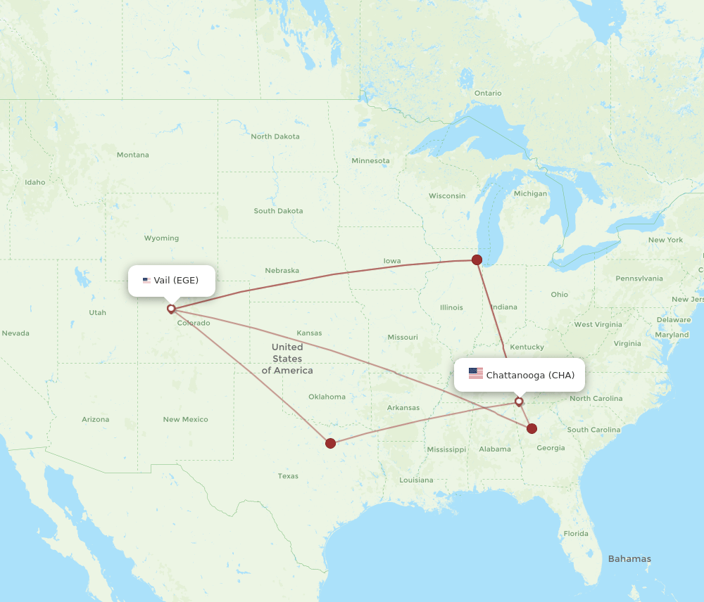 CHA-EGE flight routes