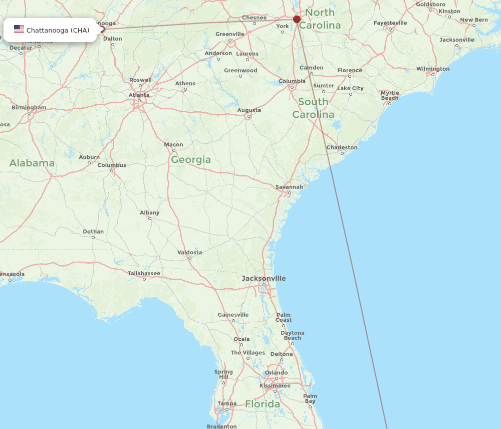 CHA-FPO flight routes