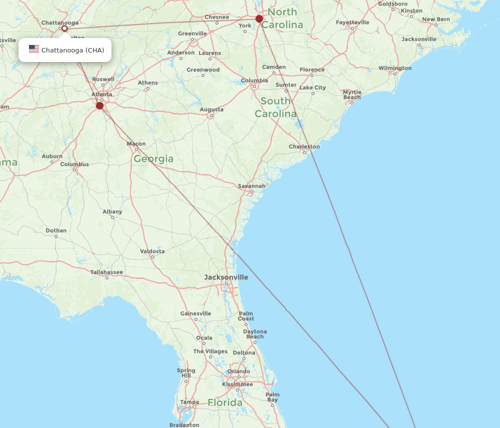 CHA-MHH flight routes