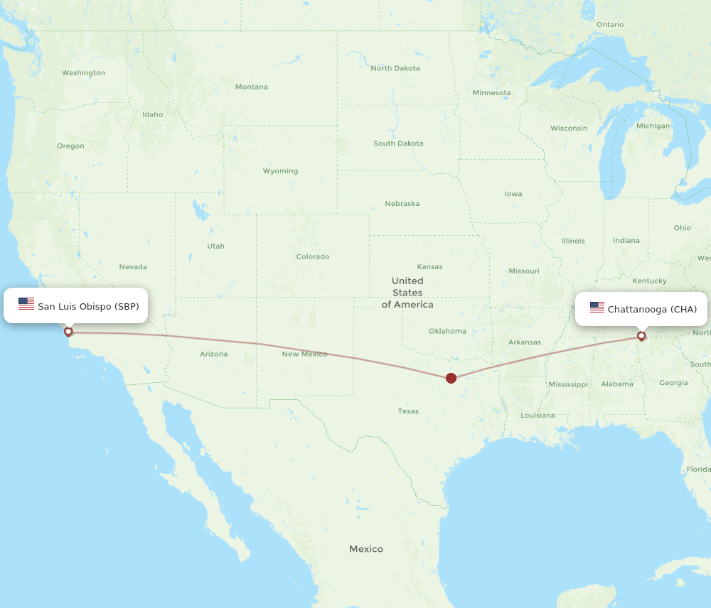 CHA-SBP flight routes