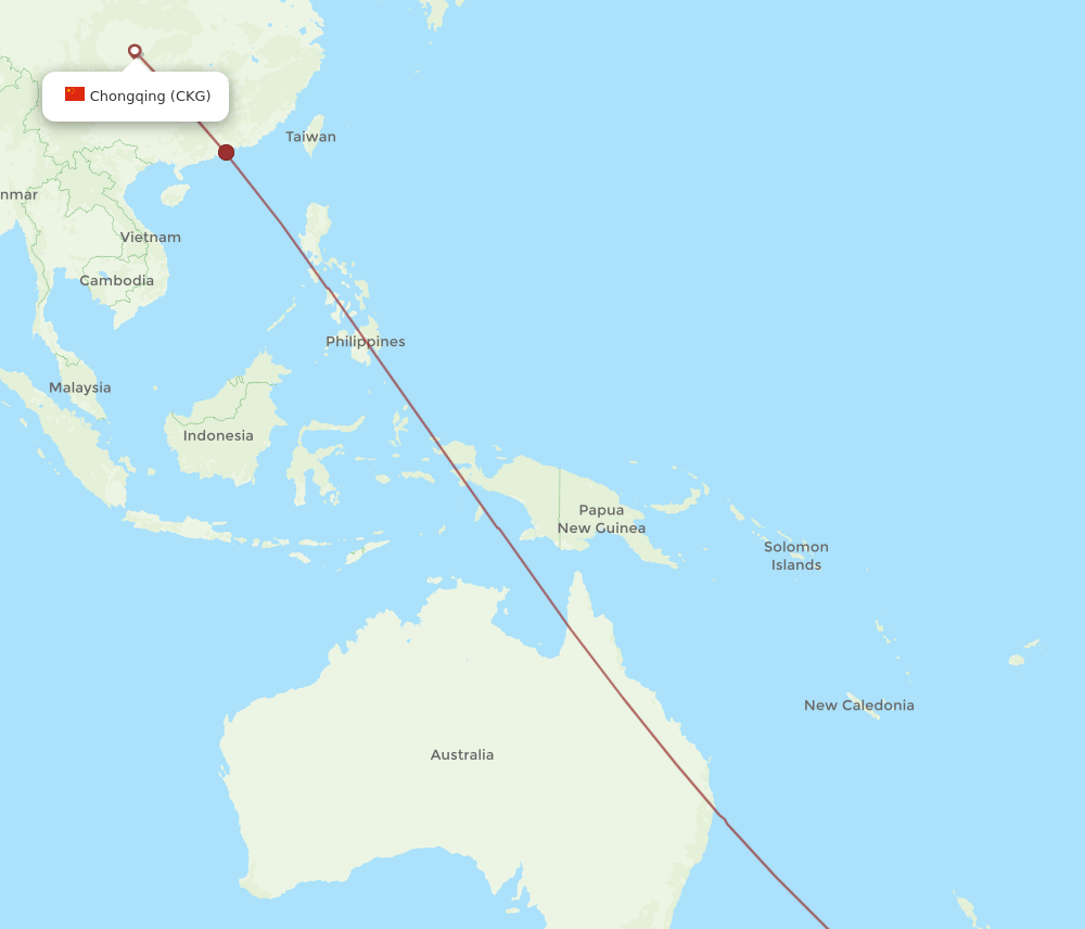 CHC-CKG flight routes