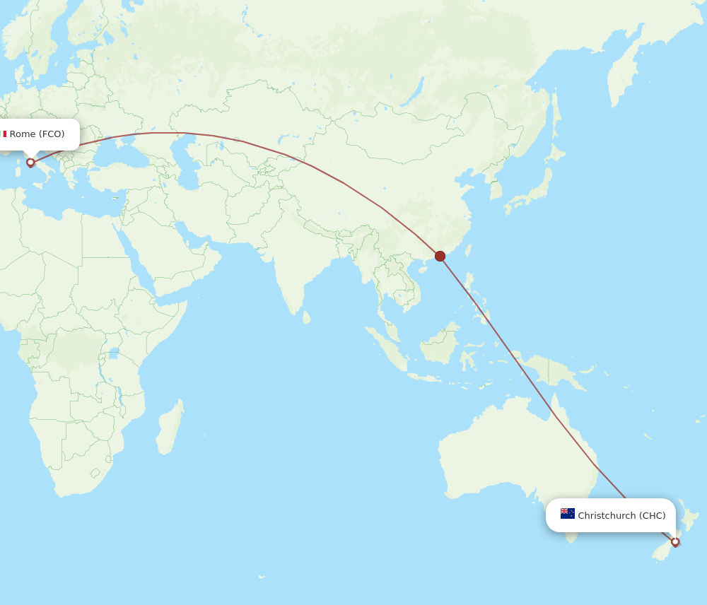 CHC-FCO flight routes