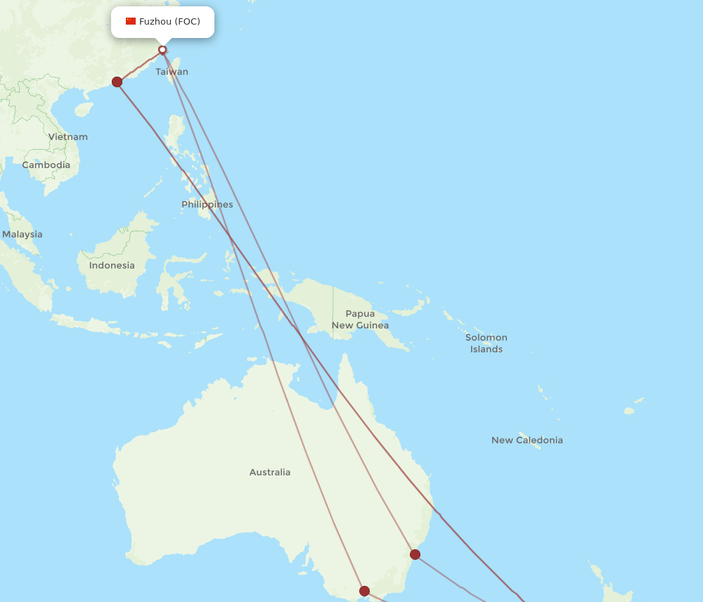 CHC-FOC flight routes