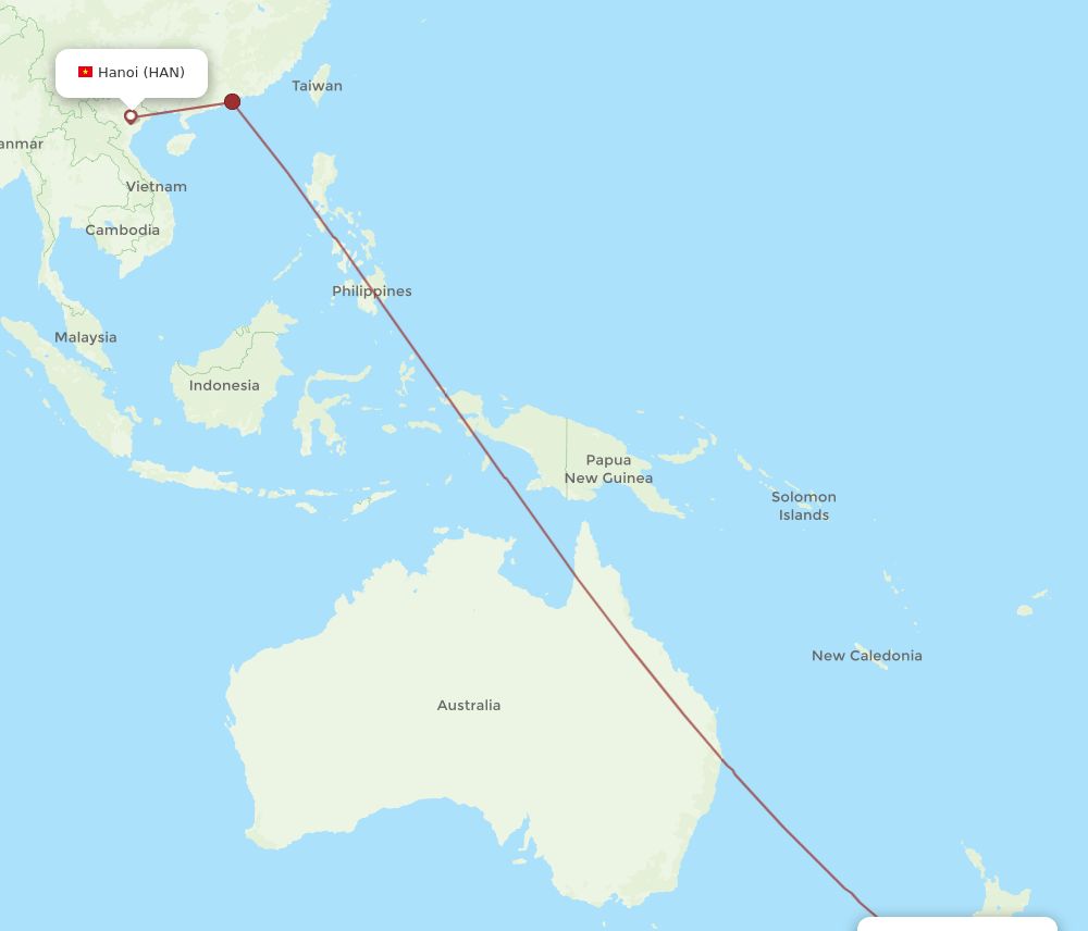 CHC-HAN flight routes