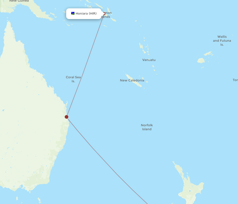 CHC-HIR flight routes