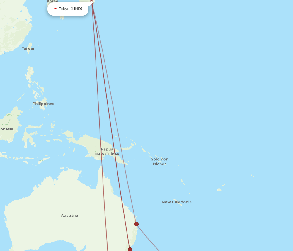 CHC-HND flight routes