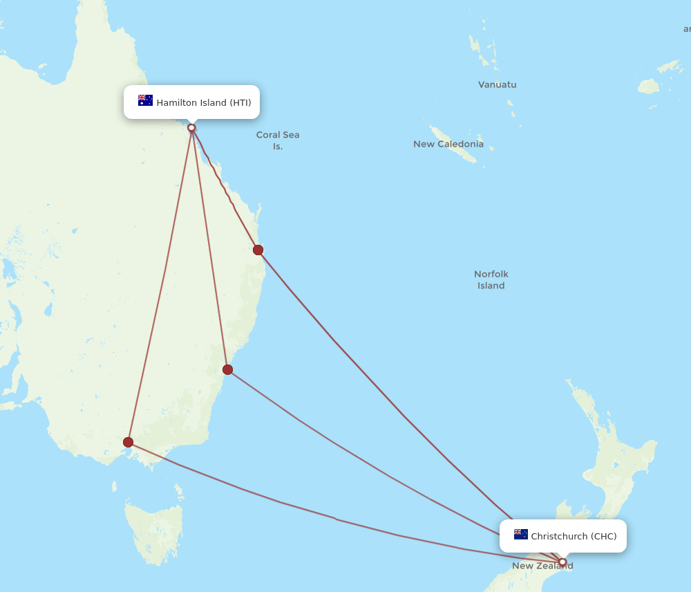 CHC-HTI flight routes