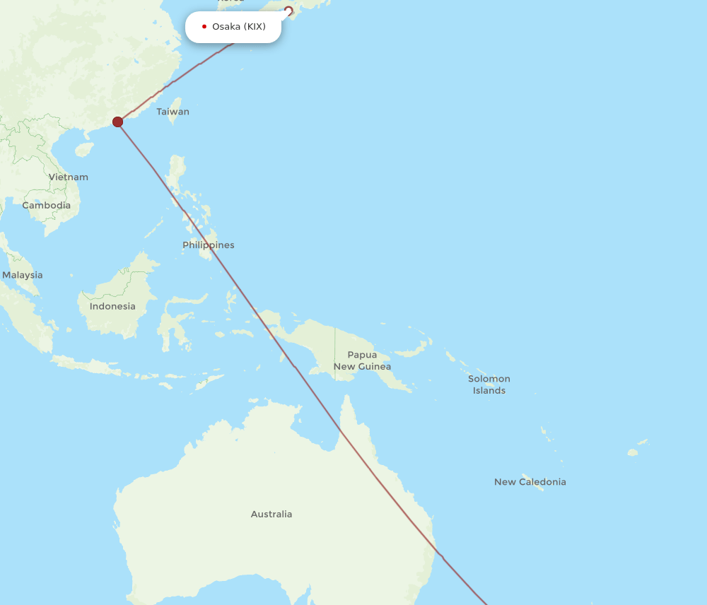 CHC-KIX flight routes