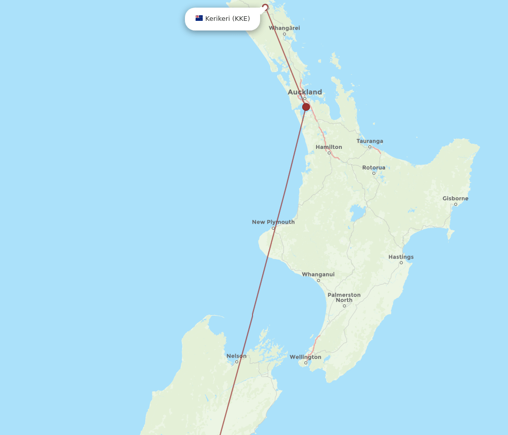 CHC-KKE flight routes