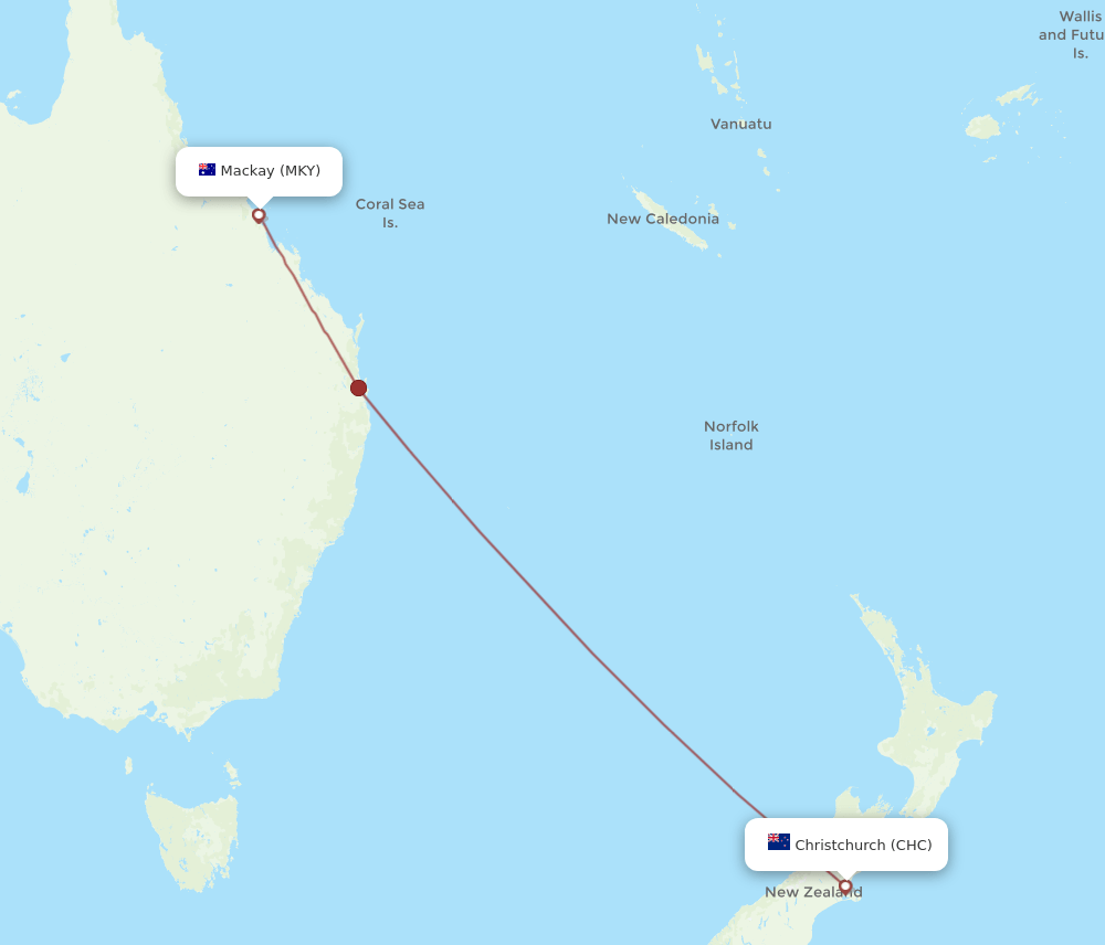 CHC-MKY flight routes