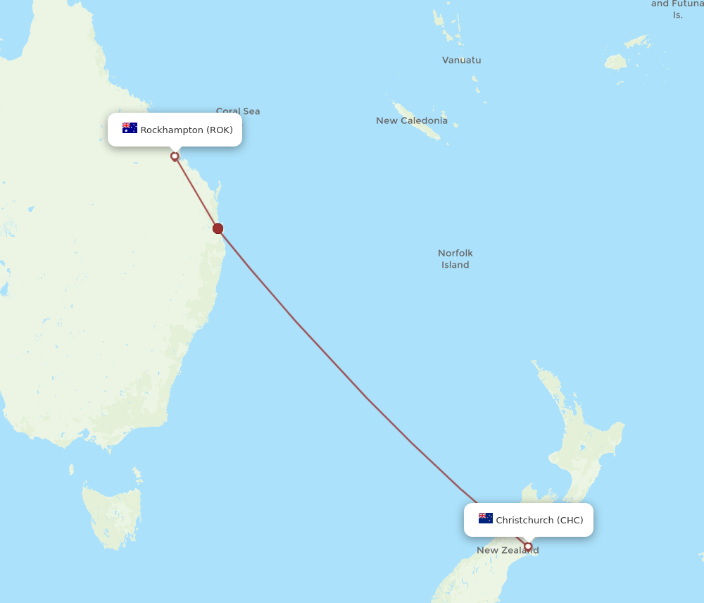 CHC-ROK flight routes