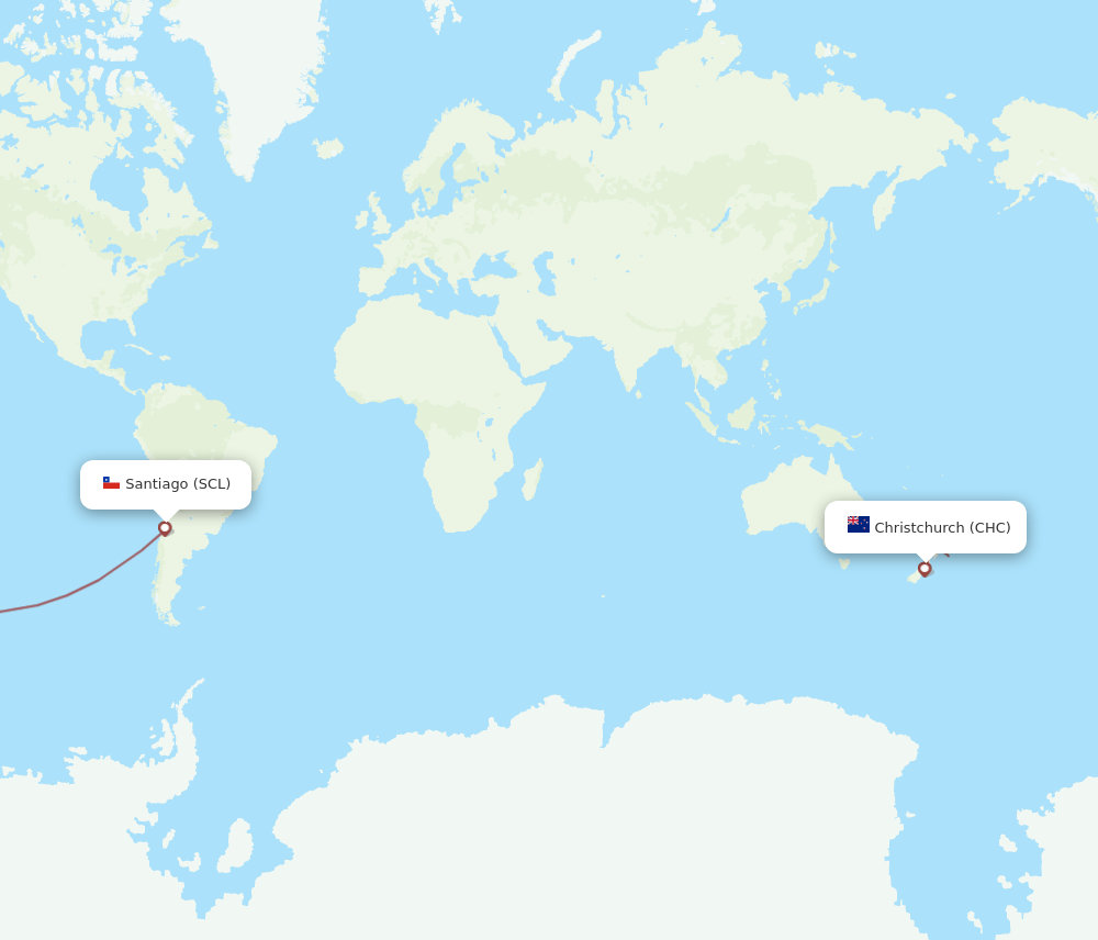 CHC-SCL flight routes
