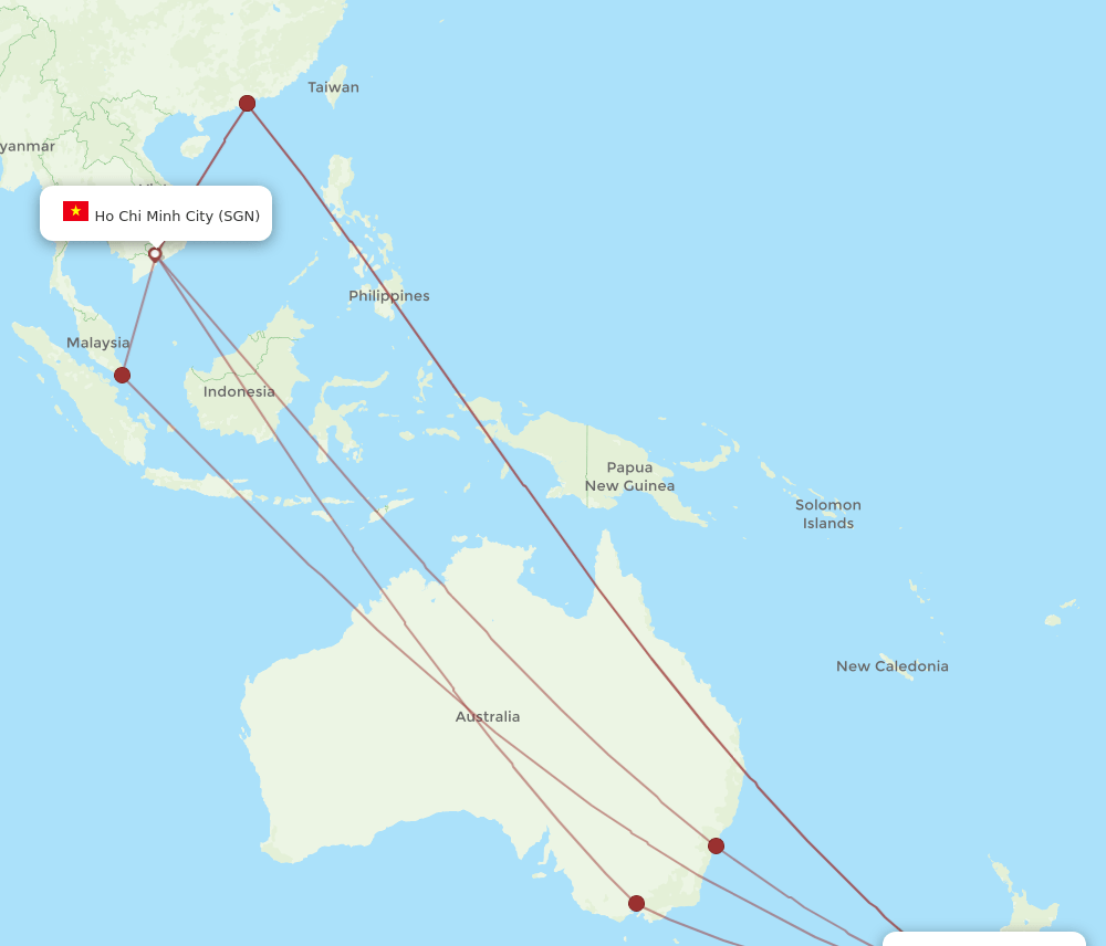 CHC-SGN flight routes