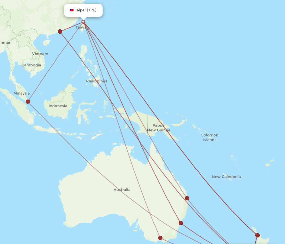 CHC-TPE flight routes