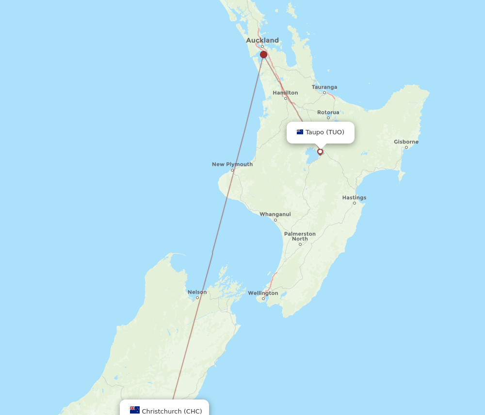 CHC-TUO flight routes