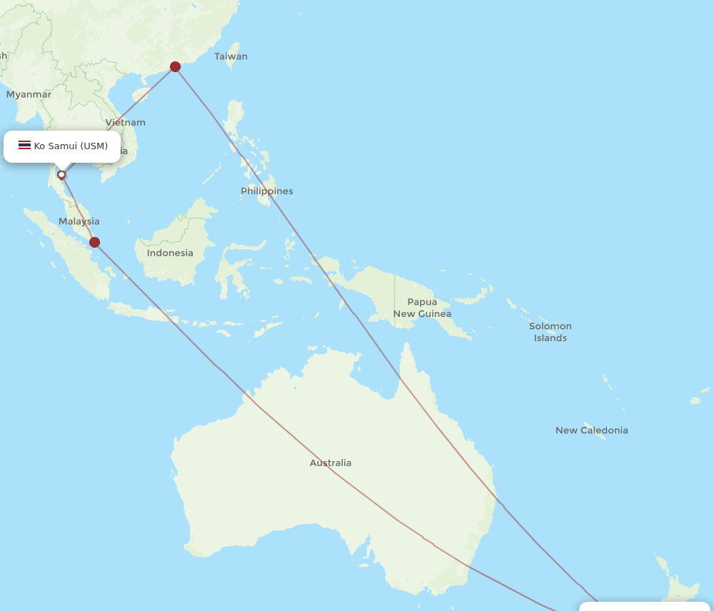 CHC-USM flight routes