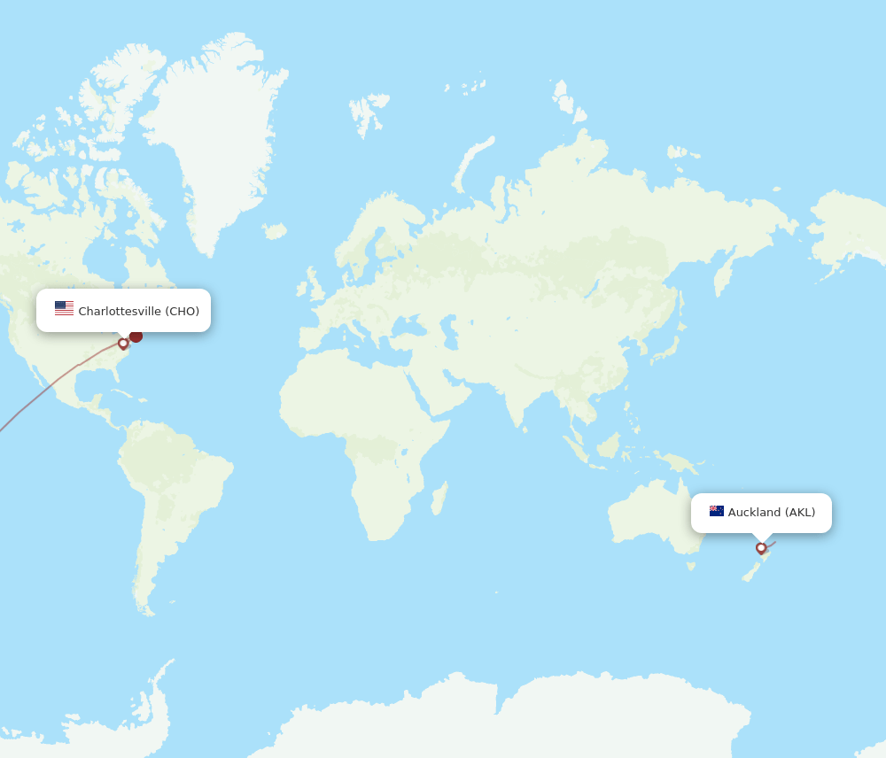 CHO-AKL flight routes