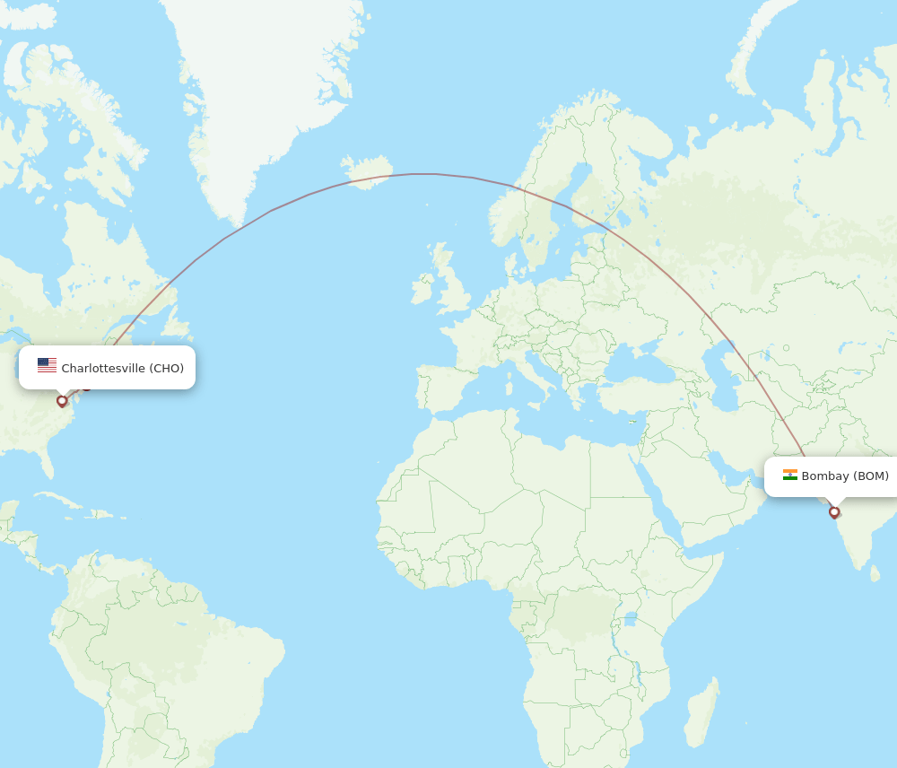 CHO-BOM flight routes