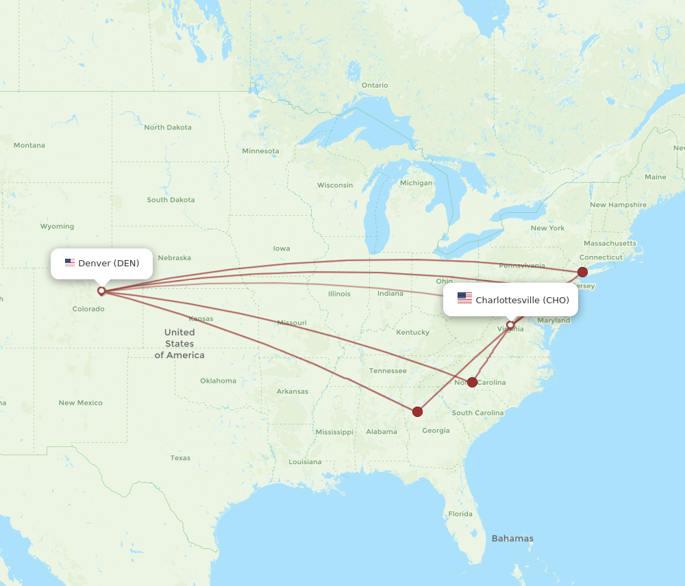 CHO-DEN flight routes
