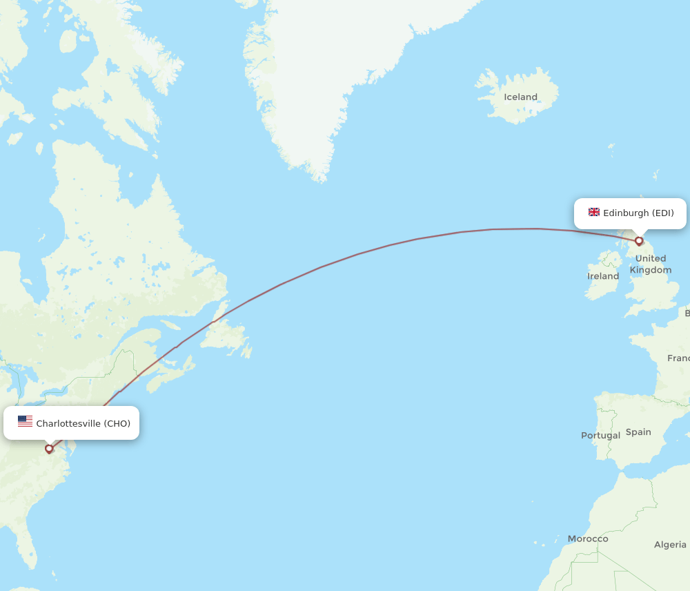 CHO-EDI flight routes
