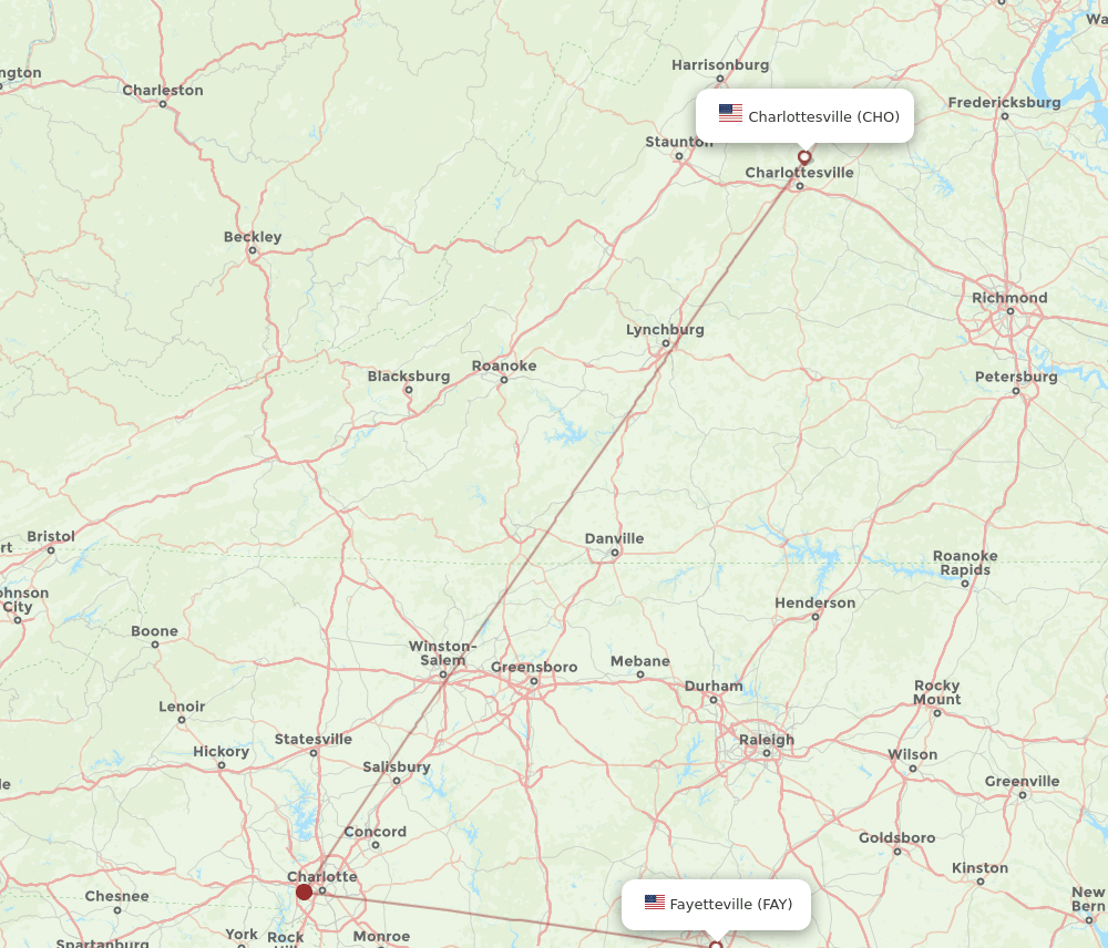 CHO-FAY flight routes
