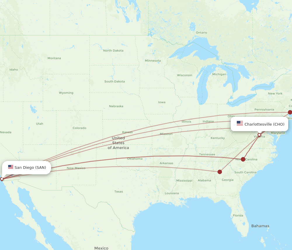 CHO-SAN flight routes