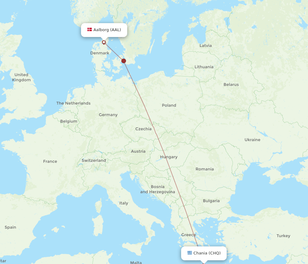 CHQ-AAL flight routes