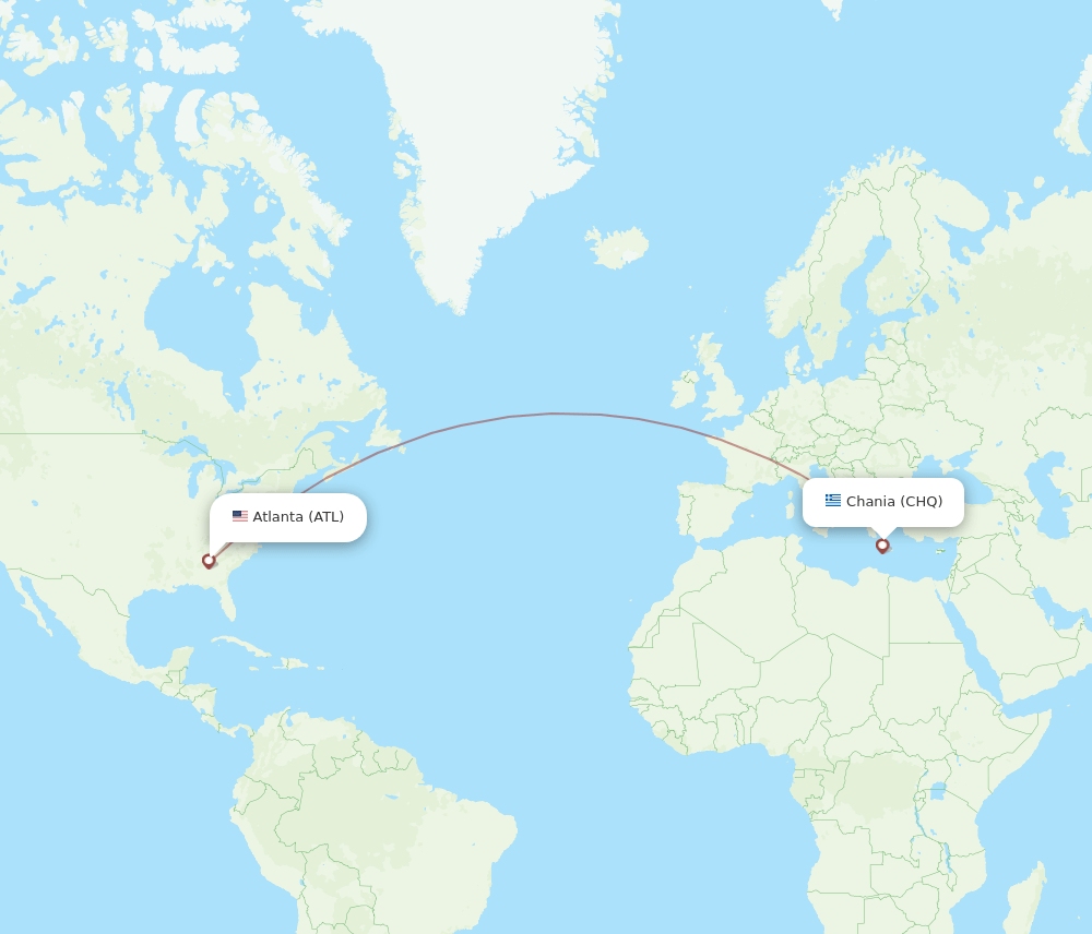 CHQ-ATL flight routes