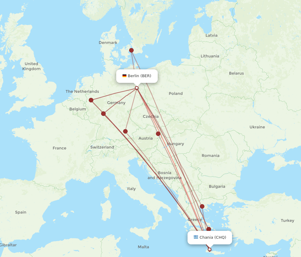 CHQ-BER flight routes
