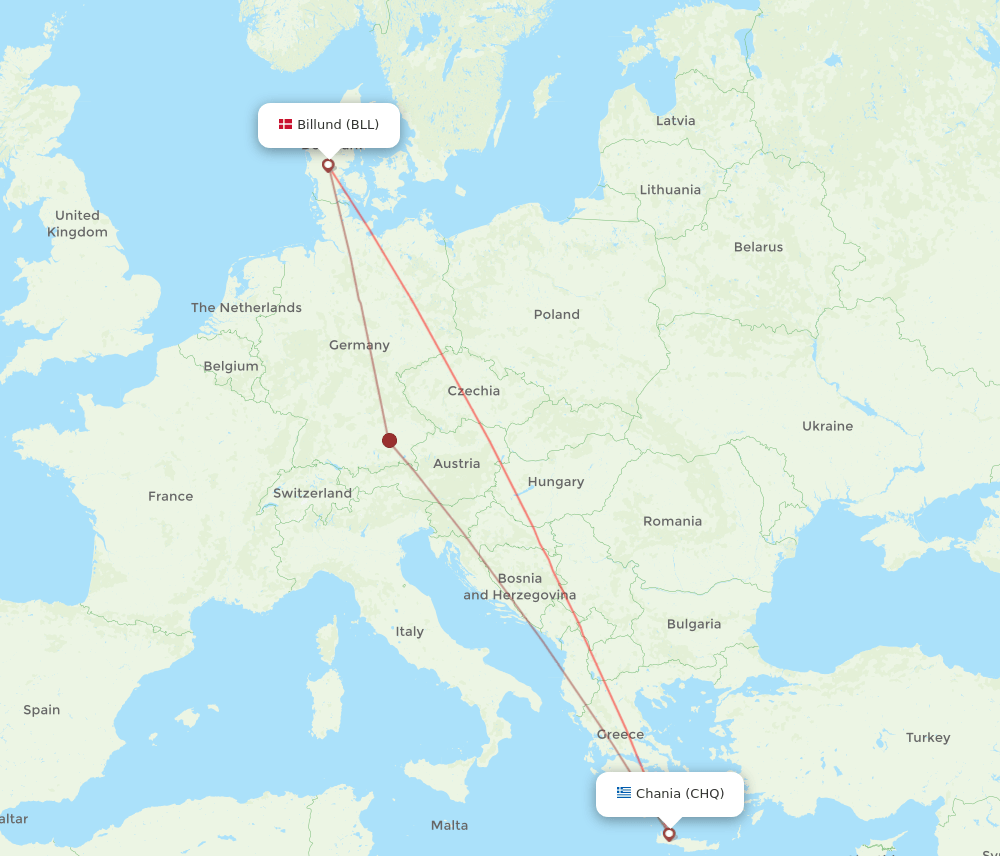 CHQ-BLL flight routes