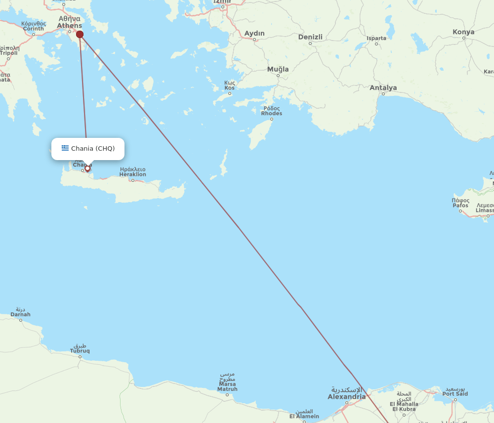 CHQ to CAI flights and routes map