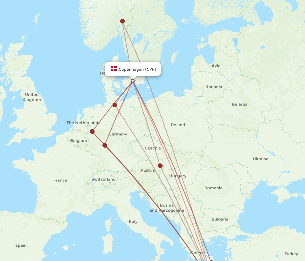 CHQ-CPH flight routes