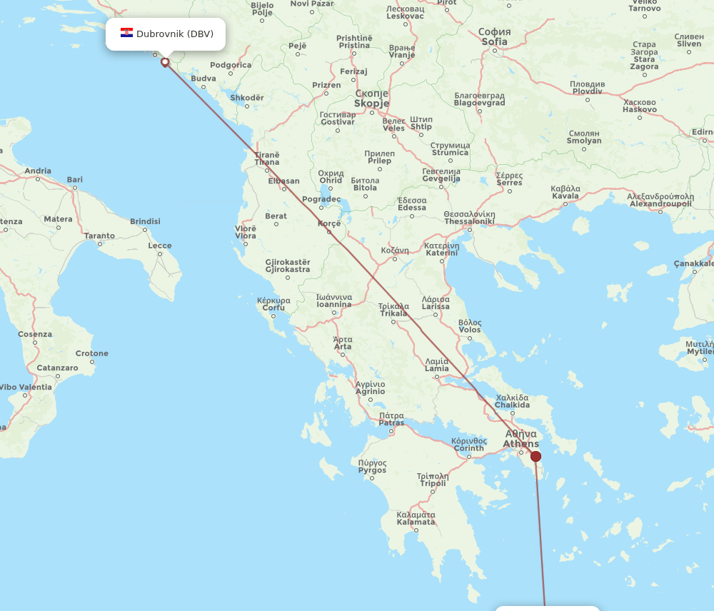 CHQ-DBV flight routes