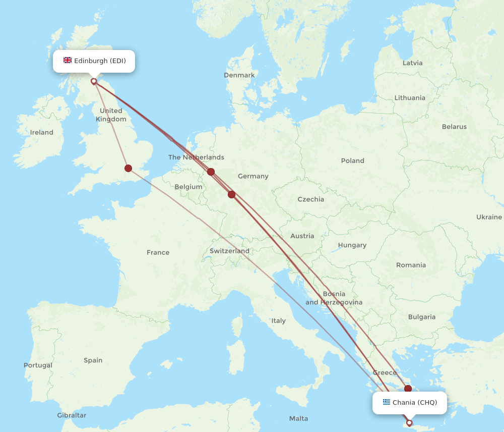 CHQ-EDI flight routes