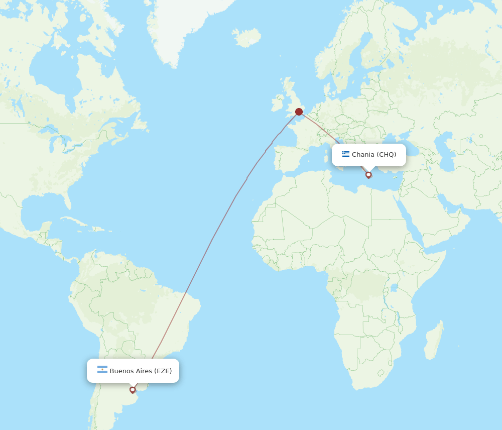 CHQ to EZE flights and routes map