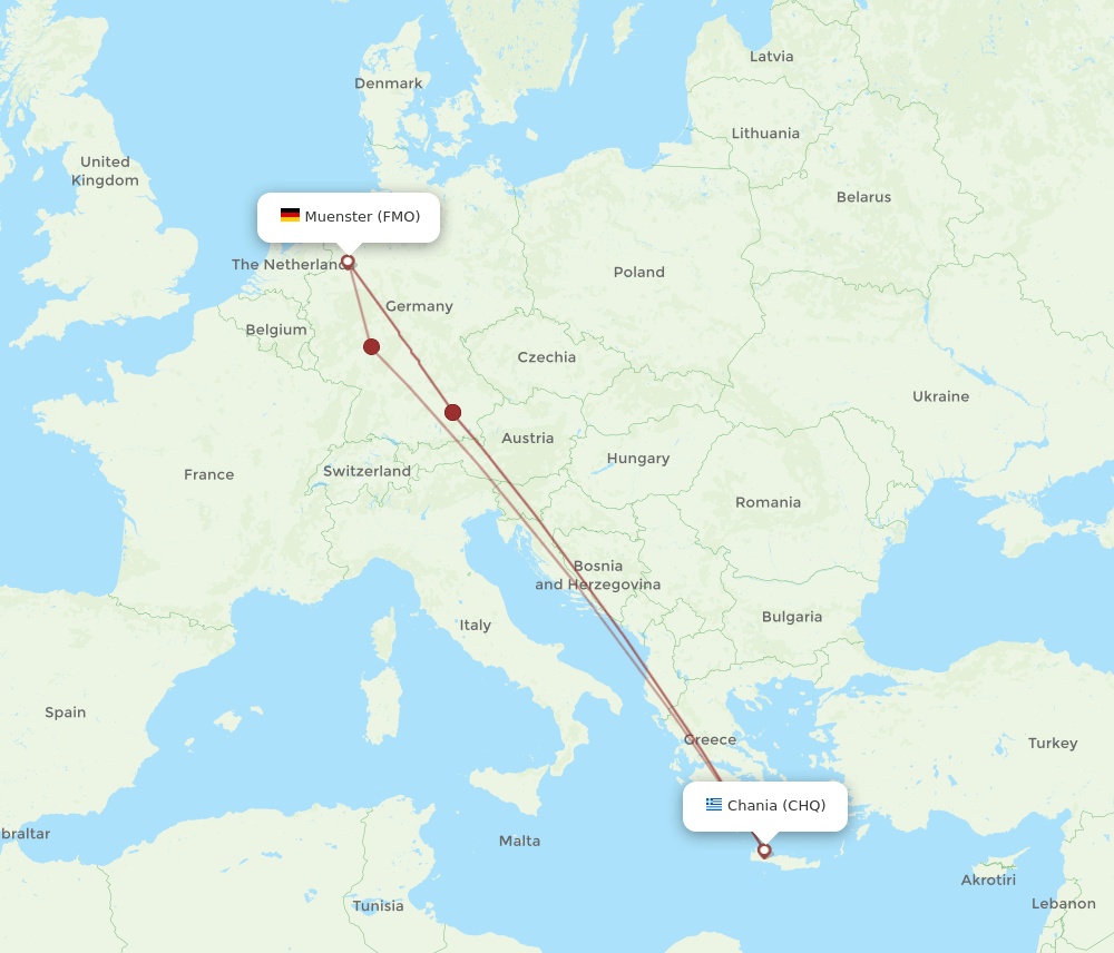 CHQ-FMO flight routes