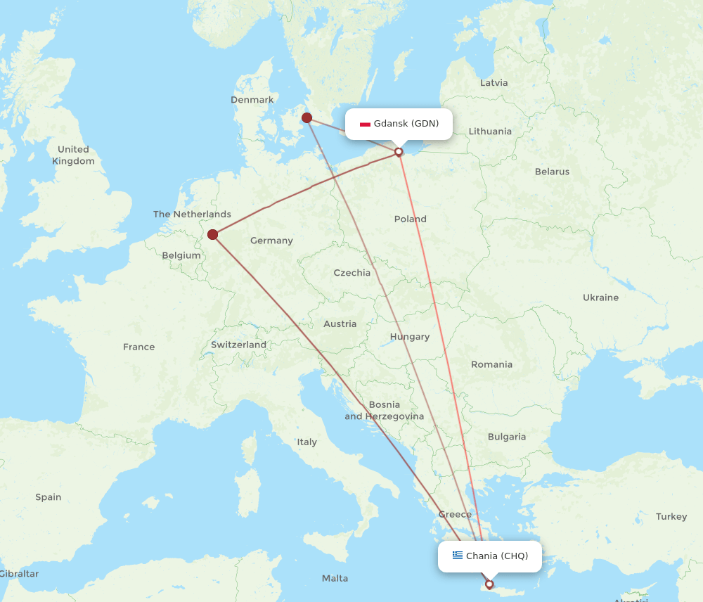 CHQ-GDN flight routes