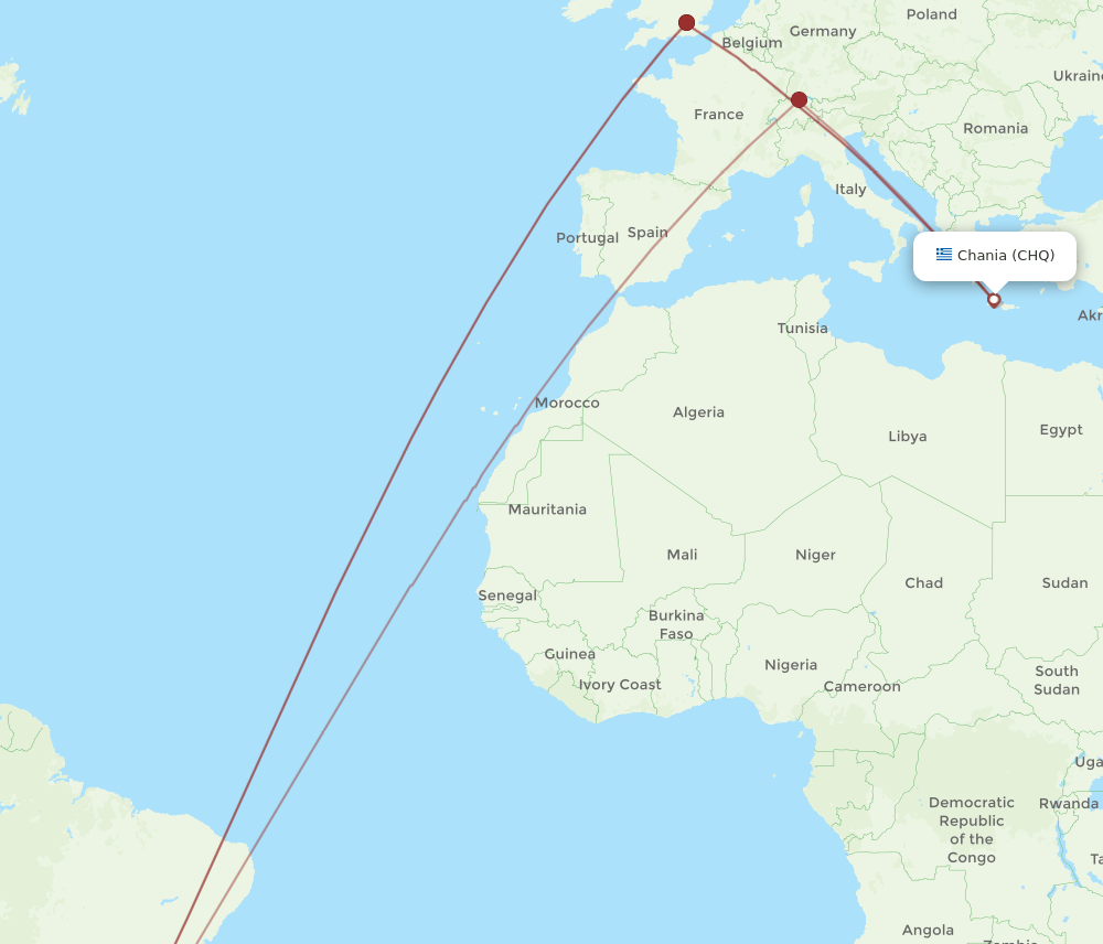 CHQ-GRU flight routes